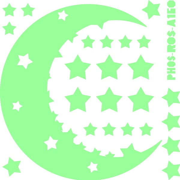 Tumsā spīdošas uzlīmes Fanastick Fanastick Moon And The Stars-image-1