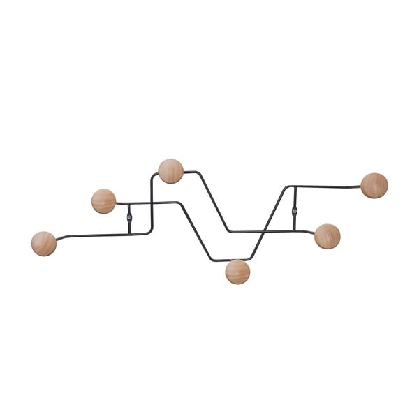 Melns metāla sienas pakaramais  Zig Zag – PT LIVING