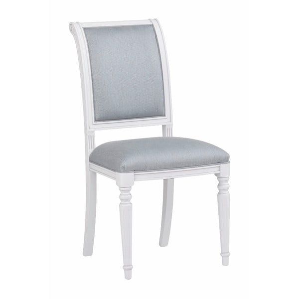Balts dižskābarža pusdienu krēsls ar zili pelēku polsterējumu Rowico Mozart