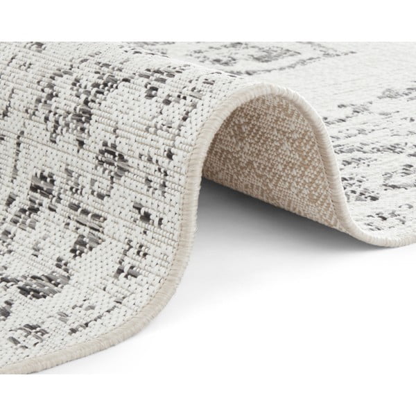 Pelēks un krēmkrāsas āra paklājs NORTHRUGS Tilos, 80 x 150 cm-image-2