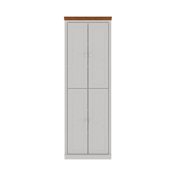 Balts/dzintara dzeltens priedes masīvkoka skapītis 74x223x37 cm Anita – Støraa