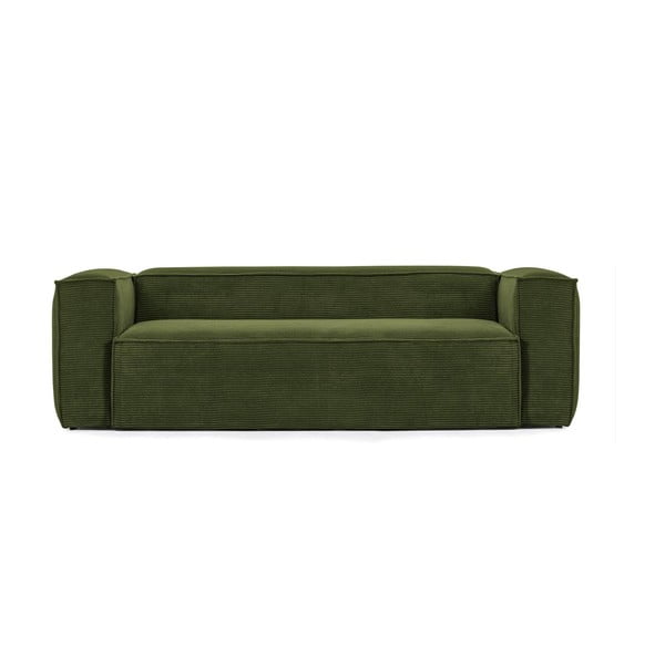 Zaļš velveta dīvāns 240 cm Blok – Kave Home