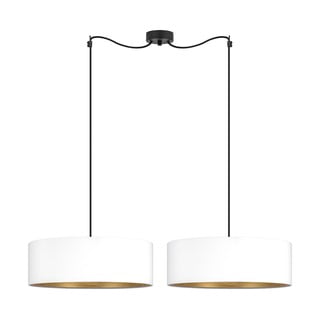Balta divviru griestu lampa ar zelta detaļu Sotto Luce Tres S, ⌀ 45 cm