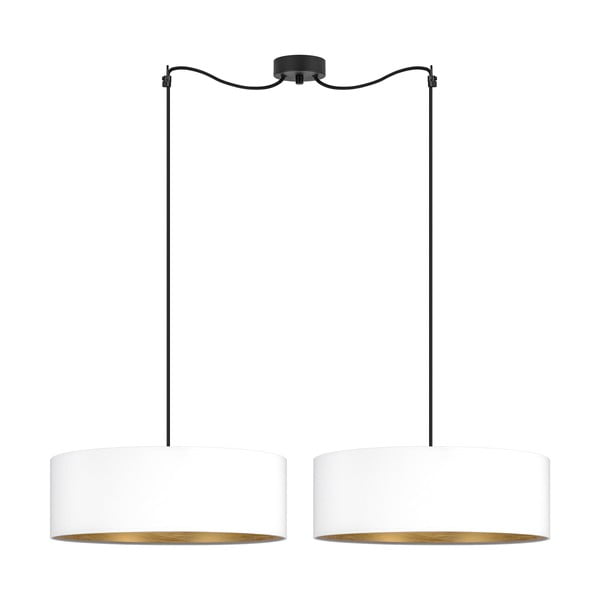 Balta divviru griestu lampa ar zelta detaļu Sotto Luce Tres S, ⌀ 45 cm