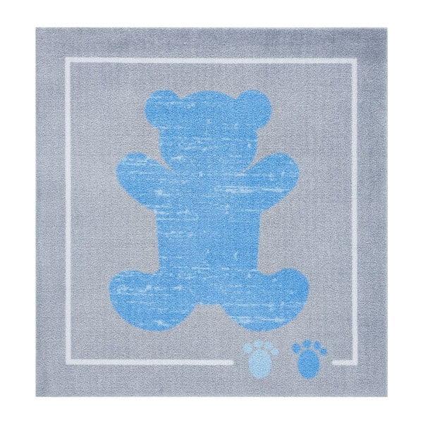 Bērnu zili pelēks paklājs Zala Living Teddy, 100 x 100 cm