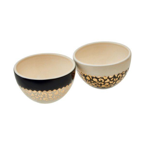 Krēmkrāsas/zelta krāsas māla bļodiņas (2 gab.) 180 ml London – Premier Housewares-image-4