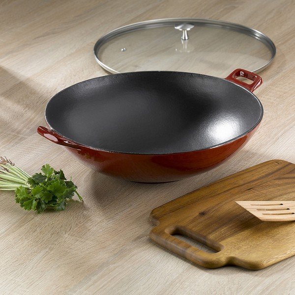 Sarkana čuguna WOK panna Kela Calido, ø 36 cm-image-2