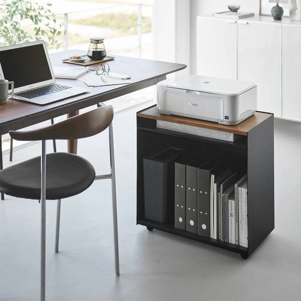 Melns metāla plaukts uz riteņiem 60x59x35 cm Tower – YAMAZAKI-image-4