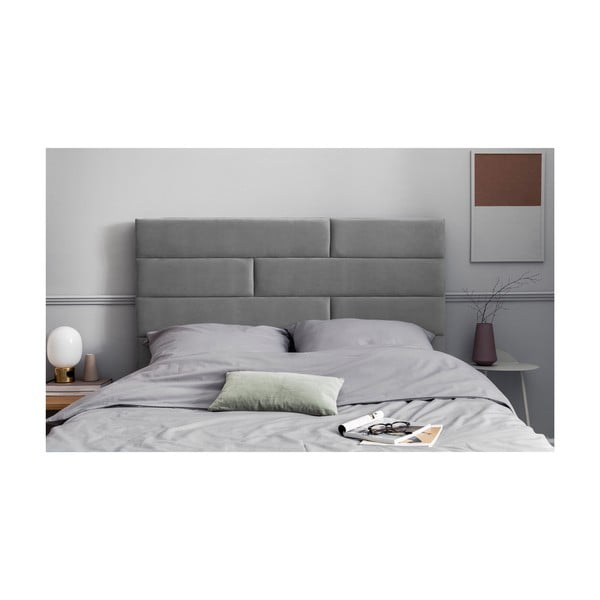Gaiši pelēks polsterēts galvgalis 160x120 cm NY – Cosmopolitan Design-image-3