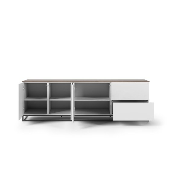 Matēti balta TV kumode ar valriekstkoka virsmu TemaHome Join, 200 x 65 cm-image-1