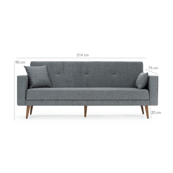 Pelēks izvelkamais dīvāns Balcab Home Ivonne-image-1