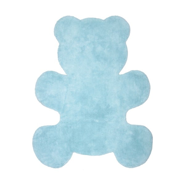 Ar rokām darināts zils bērnu paklājs Nattiot Little Teddy, 80 x 100 cm