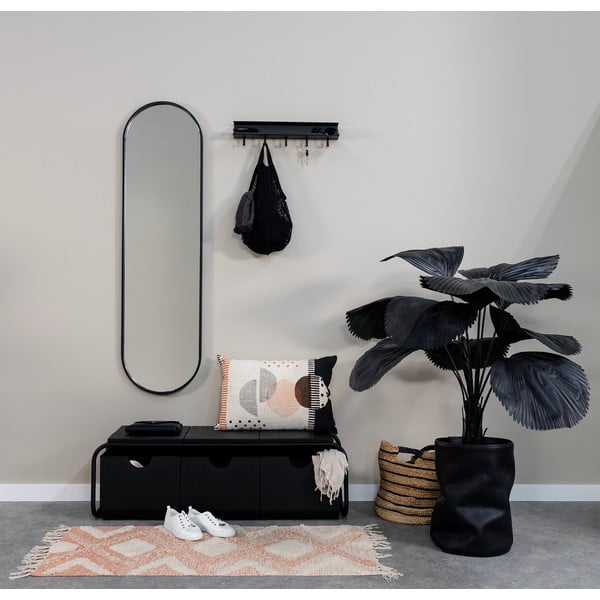 Melns metāla sienas pakaramais ar plauktu 50 cm Easy – Spinder Design-image-2