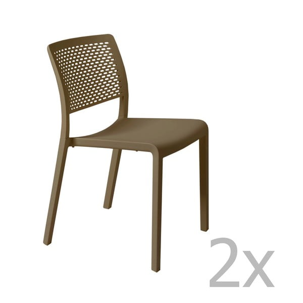 2 šokolādes brūnu dārza krēslu komplekts Resol Trama Simple