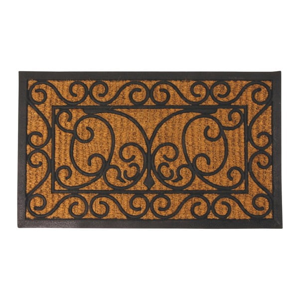 Gumijas taisnstūra formas paklājs ar kokosa šķiedru Esschert Design Ornamental, 44,5 x 74,5 cm