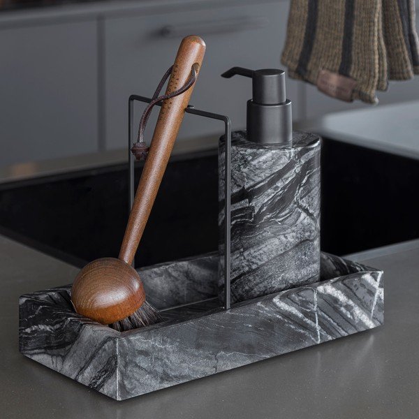 Tumši pelēks akmens tīrīšanas piederumu organizators pie izlietnes Marble – Mette Ditmer Denmark-image-2