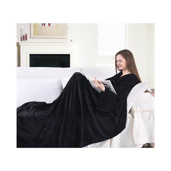 Melna mikrošķiedras TV sega DecoKing Lazy, 200 x 170 cm-image-2