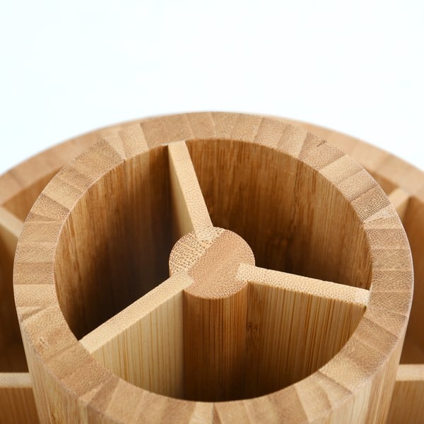 Dabīga toņa bambusa kosmētikas/grozāms vannas istabas organizators Isalys – MSV-image-4