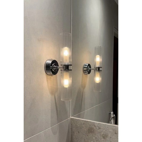 Sudraba krāsas sienas lampa Rimini – Markslöjd-image-1