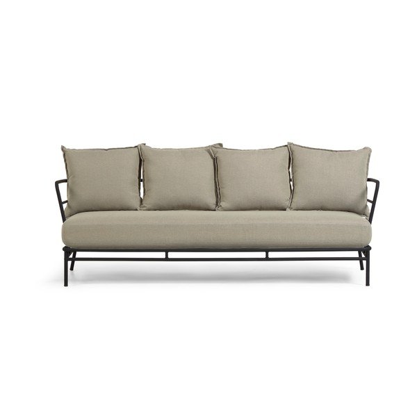 Bēšs dārza dīvāns ar metāla konstrukciju Kave Home Mareluz