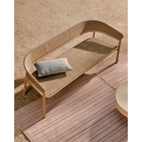 Bēšs/dabīga toņa akācijas masīvkoka dārza dīvāns Arinella – Kave Home-image-2