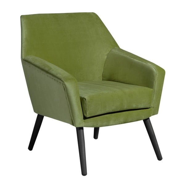 Zaļš samta krēsls ar melnām kājām Max Winzer Alegro