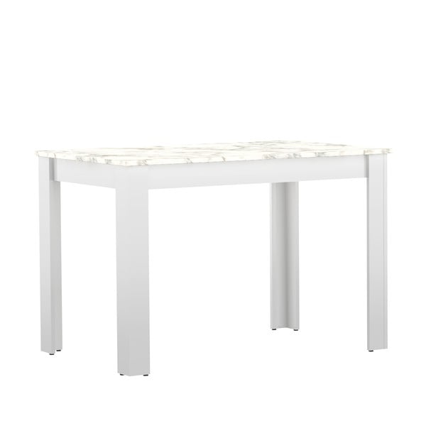 Balts ēdamgalds ar marmora virsmu 110x70 cm Nice - TemaHome -image-3
