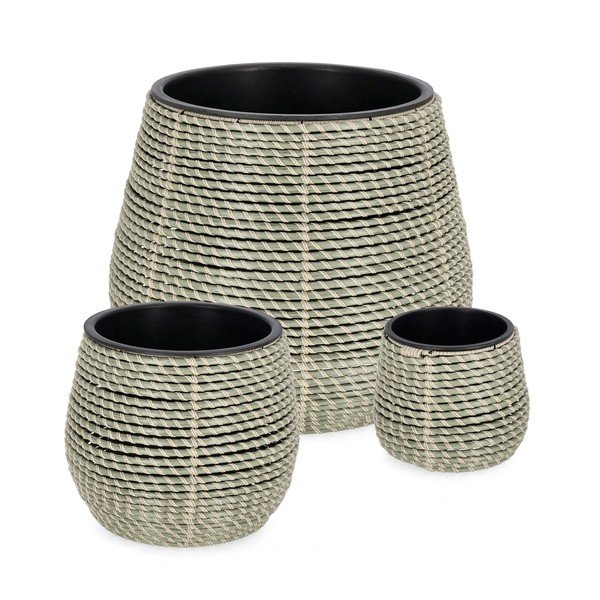 Plastmasas/mākslīgās rotangpalmas puķu podi (3 gab.) ø 45 cm Thanh – Bizzotto