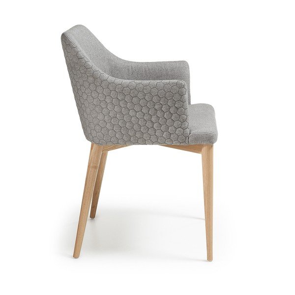 Gaiši pelēks ēdamistabas krēsls Kave Home Danai-image-3