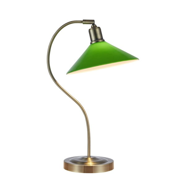 Zaļa/misiņa krāsas galda lampa ar stikla abažūru (augstums 49 cm) Vela – Markslöjd