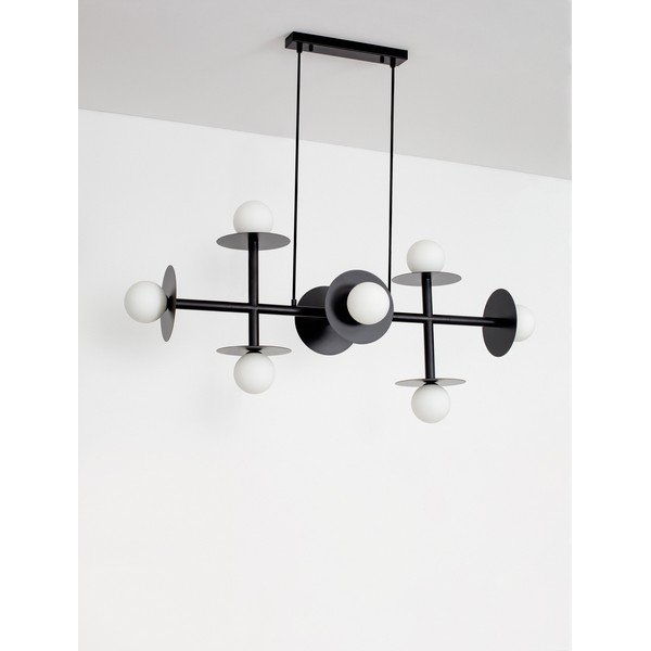Balta/melna metāla piekaramā lampa ar stikla abažūru Pielo – Nova Luce-image-3
