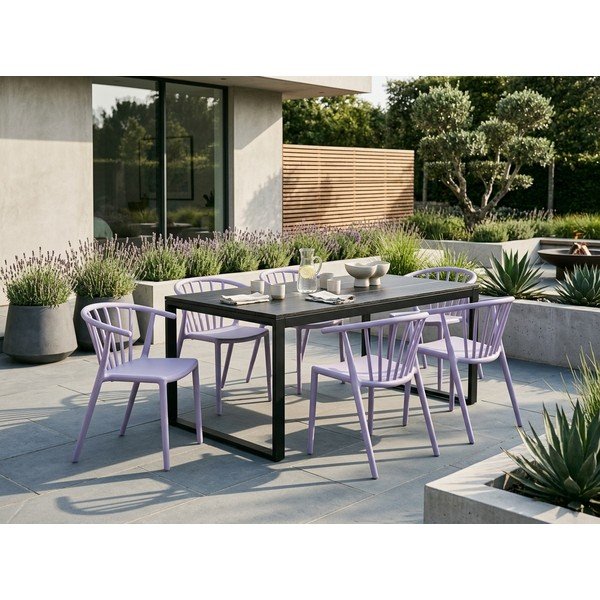 Gaiši violets plastmasas dārza krēsls Capri – Bonami Essentials-image-4