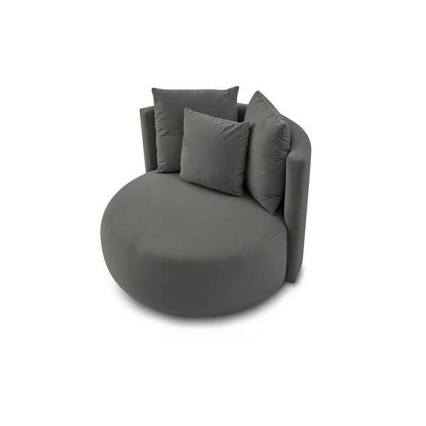 Gaiši pelēks samta atpūtas krēsls Cesar – Bobochic Paris-image-4