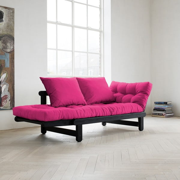 Dīvāns Beat, melns/rozā