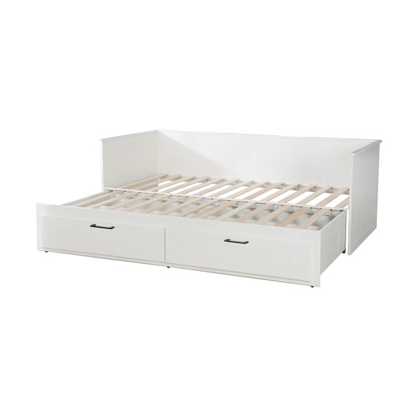 Balta izvelkama bērnu gulta ar veļas kasti 90/180x200 cm Sylt – Roba-image-2