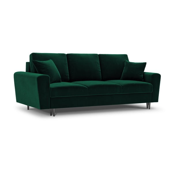 Zaļš samta salokāms dīvāns ar uzglabāšanas vietu 235 cm Kyoto – Cosmopolitan Design-image-1