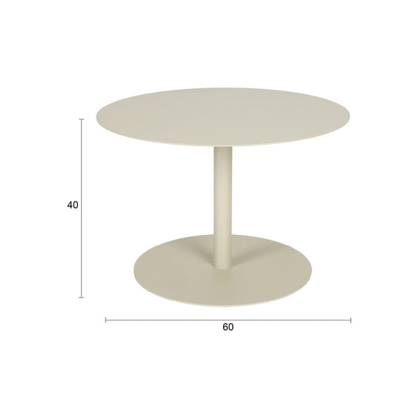 Krēmkrāsas tērauda apaļš žurnālgaldiņš ø 60 cm Snow – Zuiver-image-4