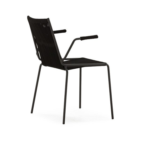 Melni metāla pusdienu krēsli ar roku balstiem/saliekami vieni uz otra (2 gab.) Emily – Marckeric-image-4