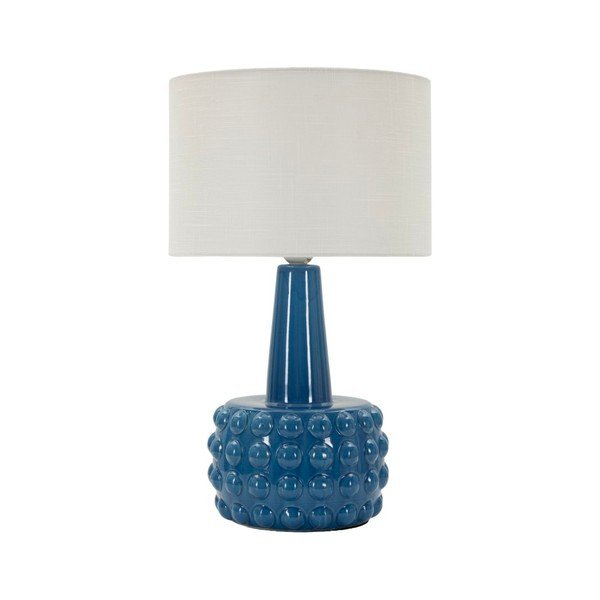 Balta/zila keramikas galda lampa ar auduma abažūru (augstums 51,5 cm) Gress – Mauro Ferretti