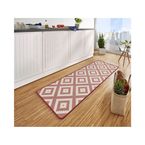 Rozā virtuves paklājs Hanse Home Loop Diamond, 67 x 180 cm-image-1
