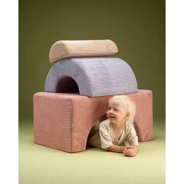 Rozā velveta putu rotaļu laukums 75x49x37 cm Rainbow Montessori – Wigiwama-image-1