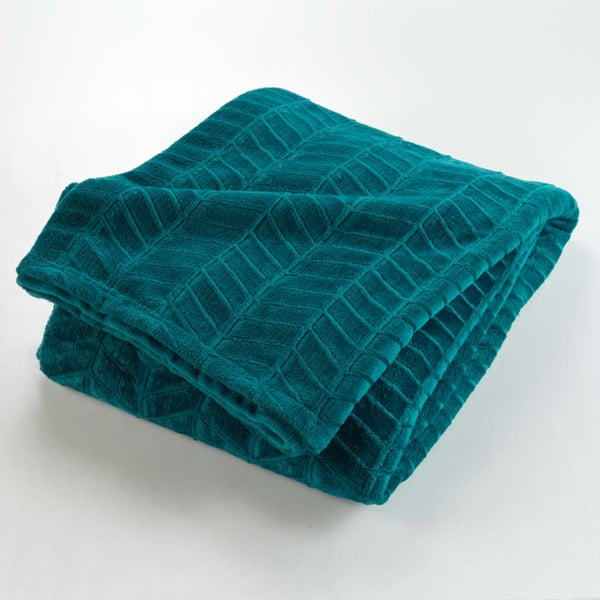 Zils gultas pārklājs no mikroflaneļa 180x220 cm Arya – douceur d'intérieur-image-1