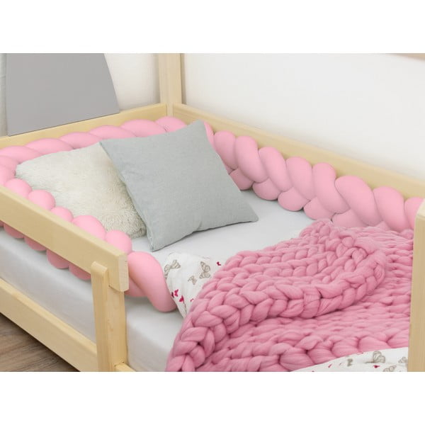 Rozā aizsargājošā apmale bērnu gultiņai Benlemi Jersey, garums 450 cm