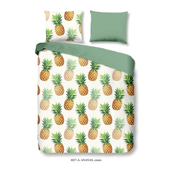Kokvilnas divguļamā gultasveļa Good Morning Premento Pineapple, 200 x 200 cm