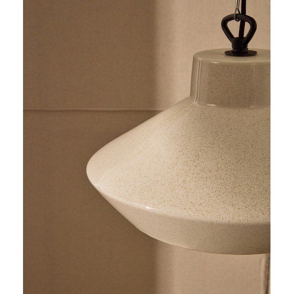 Bēša piekaramā lampa ar keramikas abažūru ø 31 cm Portol – Kave Home-image-2