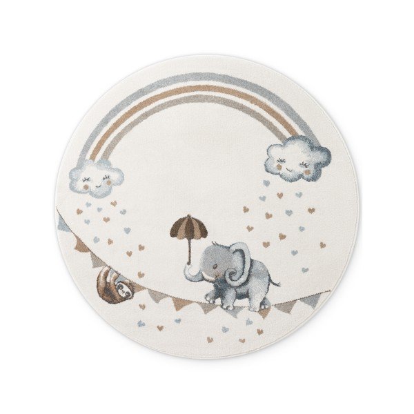 Krēmkrāsas bērnu paklājs ø160 cm Walk like an Elephant Rainbow – Villeroy&Boch