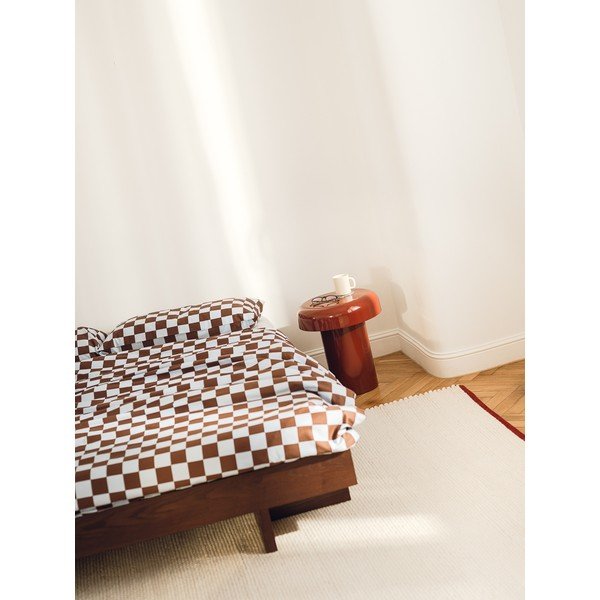 Gaiši zils/brūns vienguļamais segas pārvalks no kokvilnas satīna 140x200 cm Plu – noo.ma-image-1