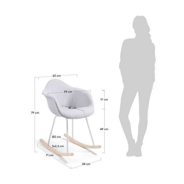 Gaiši pelēks šūpuļkrēsls Kave Home Kenna-image-4