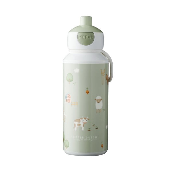 Gaiši zaļa bērnu pudele 400 ml Little farm – Mepal