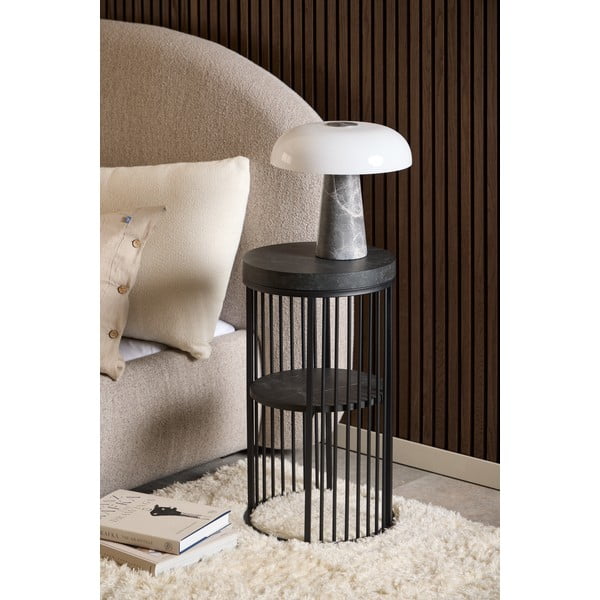 Melns naktsskapītis ar marmora imitācijas galda virsmu Strington – Actona-image-1